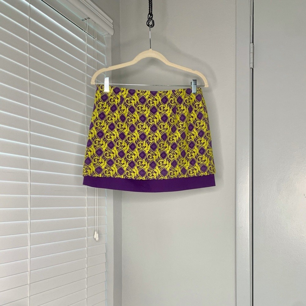 Chartreuse yellow & purple skirt